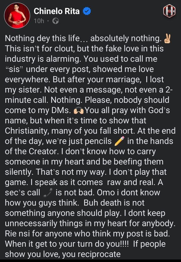 Chinelo Rita calls out Ruby Ojiakor, issues warning